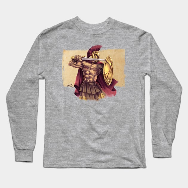 Spartan Hoplite Long Sleeve T-Shirt by gavinmichelliart